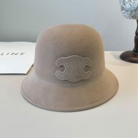 Celine Triomphe Bucket Hat in Wool Brown