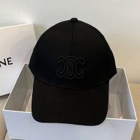 Celine Triomphe Embroidery Baseball Cap in Cotton Black