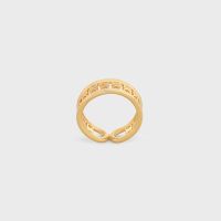 Celine Triomphe Multi Cuff Ring in Brass with Gold Finish Gold