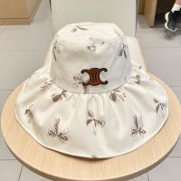 Celine Triomphe Sun Hat in Cotton Beige