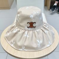 Celine Triomphe Sun Hat in Cotton Khaki