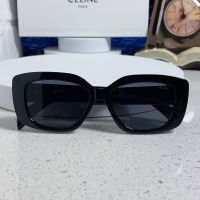 Celine 3370 Triomphe Rectangular Sunglasses in Acetate Black