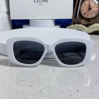 Celine 3370 Triomphe Rectangular Sunglasses in Acetate White