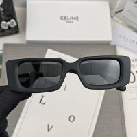 Celine 55148 Triomphe Rectangular Sunglasses in Acetate Black