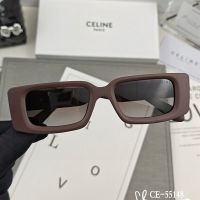 Celine 55148 Triomphe Rectangular Sunglasses in Acetate Brown