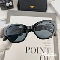 Celine 58035 Triomphe Cat Eye Sunglasses in Acetate Black