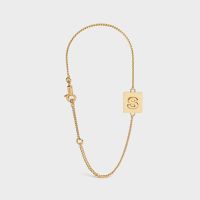 Celine Alphabet Bracelet with Letter S in Brass with Gold Finish Gold