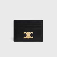 Celine Card Holder in Shiny Calfskin with Triomphe Black