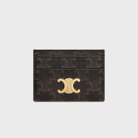 Celine Card Holder in Triomphe Canvas with Triomphe Brown