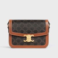 Celine Classique Triomphe Bag in Triomphe Canvas Brown