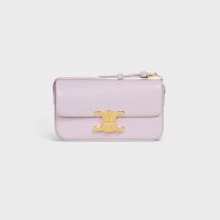 Celine Claude Shoulder Bag in Shiny Calfskin Pink