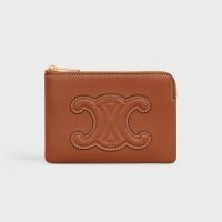 Celine Coin Card Pouch in Smooth Calfskin with Cuir Triomphe Brown