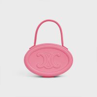 Celine Oval Minriomphe Handbag Cuir Triomphe in Smooth Calfskin Pink