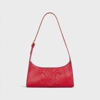 Celine Shoulder Bag Cuir Triomphe in Smooth Calfskin Red