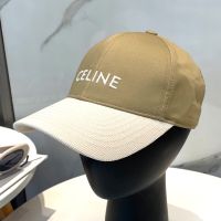 Celine Embroidery Baseball Cap in Cotton Brown/White