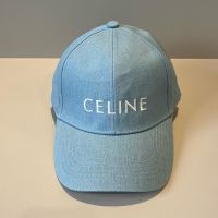 Celine Embroidery Baseball Cap in Cotton Light Blue