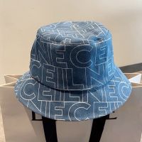 Celine Embroidery Bucket Hat in Denim Blue
