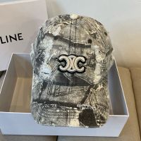 Celine Embroidery Triomphe Baseball Cap in Denim Black