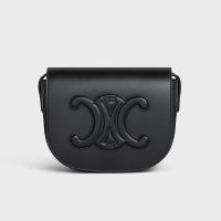 Celine Folco Bag Cuir Triomphe in Smooth Calfskin Black