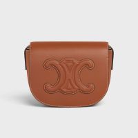Celine Folco Bag Cuir Triomphe in Smooth Calfskin Brown