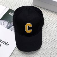 Celine Initial Baseball Cap in Cotton Black