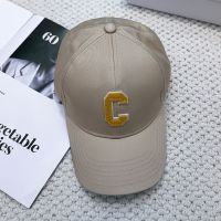 Celine Initial Baseball Cap in Cotton Grey