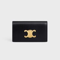 Celine Key Case in Shiny Calfskin with Triomphe Black