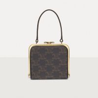 Celine Lana Minaudiere in Triomphe Canvas Brown