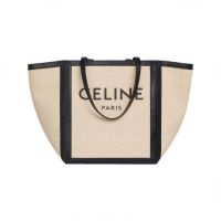Celine Large Square Bag in Textile with Celine Print Beige