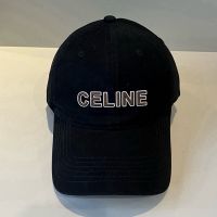 Celine Letter Embroidery Baseball Cap in Cotton Black