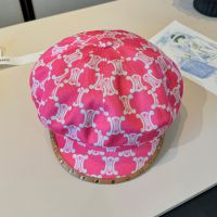 Celine Macadam Newsboy Cap in Denim Rose