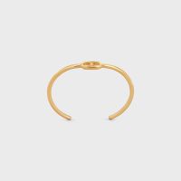 Celine Maillon Triomphe Thin Cuff Bracelet in Brass with Gold Finish Gold