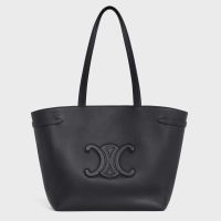 Celine Medium Cabas Anais Bag Cuir Triomphe in Grained Calfskin Black