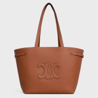 Celine Medium Cabas Anais Bag Cuir Triomphe in Grained Calfskin Brown