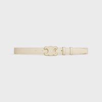 Celine Medium Cuir Triomphe Belt in Smooth Calfskin White
