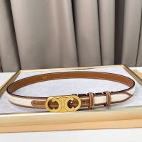 Celine Medium Framed Triomphe Belt in Calfskin Fabric with Triomphe Allover Print Brown/White