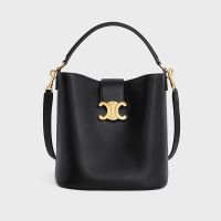 Celine Medium Louise Bucket Bag in Smooth Calfskin Black