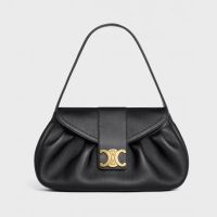 Celine Medium Polly Bag in Supple Calfskin Black