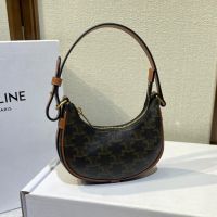 Celine Mini Ava Bag in Triomphe Canvas Brown