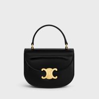 Celine Mini Besace Clea Bag in Patent Leather Black