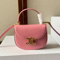 Celine Mini Besace Clea Bag in Shiny Calfskin Pink