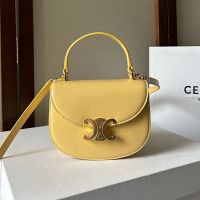 Celine Mini Besace Clea Bag in Shiny Calfskin Yellow