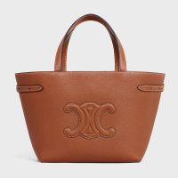 Celine Mini Cabas Anais Bag Cuir Triomphe in Grained Calfskin Brown