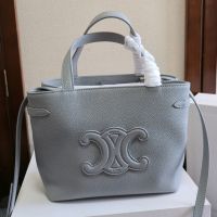 Celine Mini Cabas Anais Bag Cuir Triomphe in Grained Calfskin Sky Blue