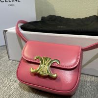 Celine Mini Claude Bag in Shiny Calfskin Cherry