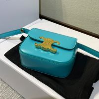 Celine Mini Claude Bag in Shiny Calfskin Teal