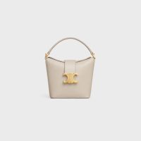 Celine Mini Bucket Bag Triomphe in Smooth Calfskin Beige