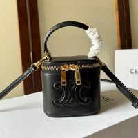 Celine Mini Vanity Case Cuir Triomphe in Smooth Calfskin Black