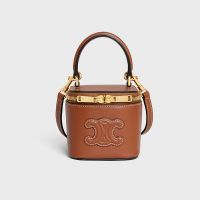 Celine Mini Vanity Case Cuir Triomphe in Smooth Calfskin Brown