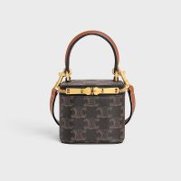 Celine Mini Vanity Case in Triomphe Canvas Brown